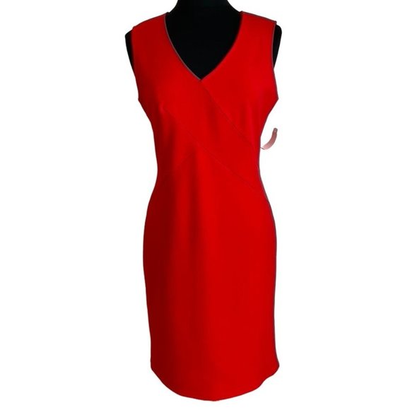 AVA Dresses & Skirts - Ava Red Sheath Slip On Dress Size Medium NWT